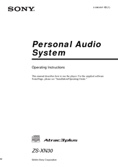Sony ZS-XN30 - Cd Boombox Operating Instructions Manual