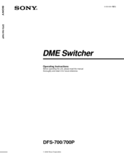 Sony DFS-700 Operating Instructions Manual