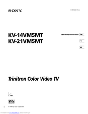 Sony KV-21VM6MT Operating Instructions Manual