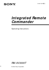 Sony RM-AV3000T Operating Instructions Manual