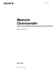 Sony RM-U401 Operating Instructions Manual