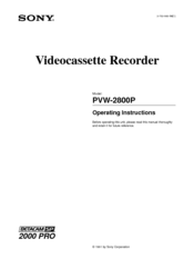 Sony BETACAM SP 2000 PRO Operating Instructions