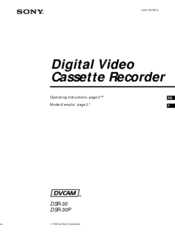 Sony DVCAM DSR-30 Operating Instructions Manual