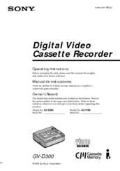 Sony GV-D300 Operating Instructions  (primary manual) Operating Instructions Manual