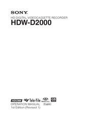 Sony HDW-D2000 Operation Manual