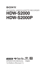 Sony HDW-S2000 Operation Manual