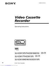 Sony SLV-ED817TH Operating Instructions Manual