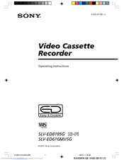 Sony SLV-ED616SG Operating Instructions Manual
