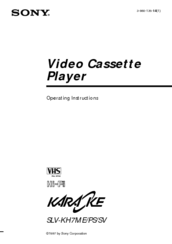 Sony SLV-KH7ME Operating Instructions Manual