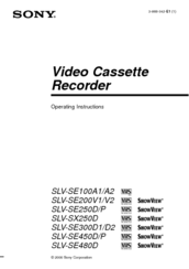 Sony SLV-SE100A1, SLV-SE100A2 Operating Instructions Manual