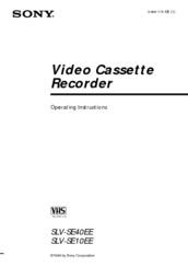 Sony SLV-SE40EE Operating Instructions Manual