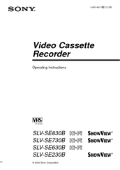Sony SLV-SE830B Operating Instructions Manual