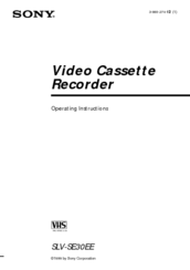 Sony SLV-SE30EE Operating Instructions Manual