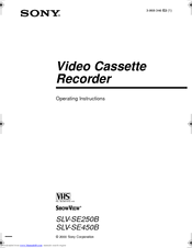 Sony SLV-SE450B Operating Instructions Manual