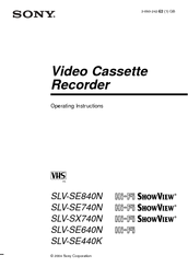 Sony SLV-SX740N Operating Instructions Manual