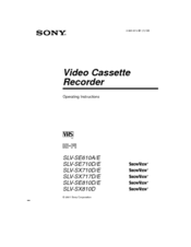 Sony SLV-SE610E Operating Instructions Manual