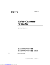 Sony SLV-X817ME Operating Instructions Manual