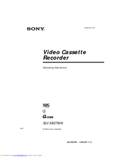 Sony SLV-X827MN Operating Instructions Manual