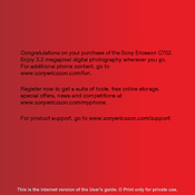 Sony Ericsson CYBER-SHOT C902 User Manual
