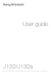 Sony Ericsson J132A User Manual