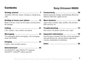 Sony Ericsson Walkman W600I User Manual