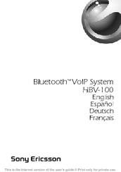 Sony Ericsson HBV-100 User Manual