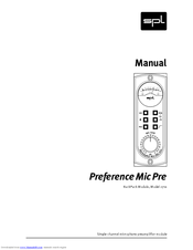 Sound Performance Lab Preference Mic Pre 2711 User Manual