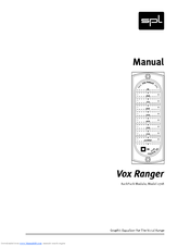 Sound Performance Lab Vox Ranger Graphic Equalizer For The Vocal Range 2718 Manual