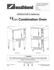 Southbend EzCom CG/12SC Operator's Manual