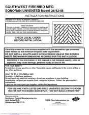 Southwest Firebird Sonoran Unvented 42 Installation Instructions Manual