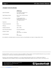 SpeakerCraft DT8 ZERO Owner's Manual