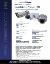 Speco SIPSD10X Specification Sheet