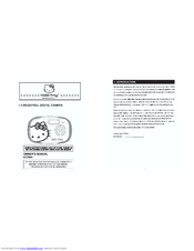 Spectra Hello Kitty KT7004 Owner's Manual