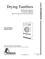 Alliance Laundry Systems ATB50CSH Installation Manual