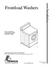 Alliance Laundry Systems H3 Installation Manual