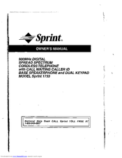 Sprint 1733 Owner's Manual