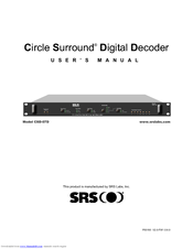 SRS Labs Circle Surround CSD-07D User Manual
