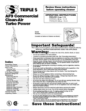 Triple S AF9 Operating Instructions Manual