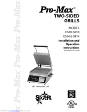 Star Manufacturing Pro-Max CG10 Installation And Operation Instructions Manual