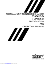 Star Micronics TUP482-24 Specification And Operation Manual