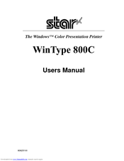 Star Micronics WinType 800C User Manual