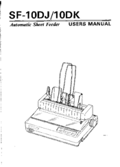 Star Micronics Automatic Sheet Feeder 10DK User Manual