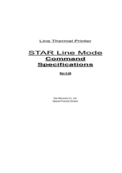 Star Micronics Line Thermal Printer Specifications