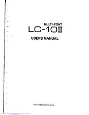 Star Micronics Multi-Font LC-IOII User Manual