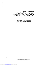 Star Micronics Multi-Font NX-2410 User Manual