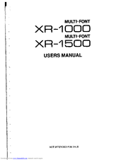 Star Micronics Multi-Font XR-1500 User Manual