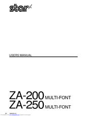 Star Multi-Font ZA-250 User Manual