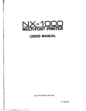 Star Micronics NX-1000 User Manual