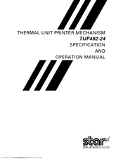 Star Micronics TUP492-24 Operation Manual