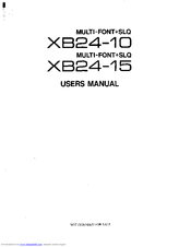 Star Micronics XB24-15 User Manual